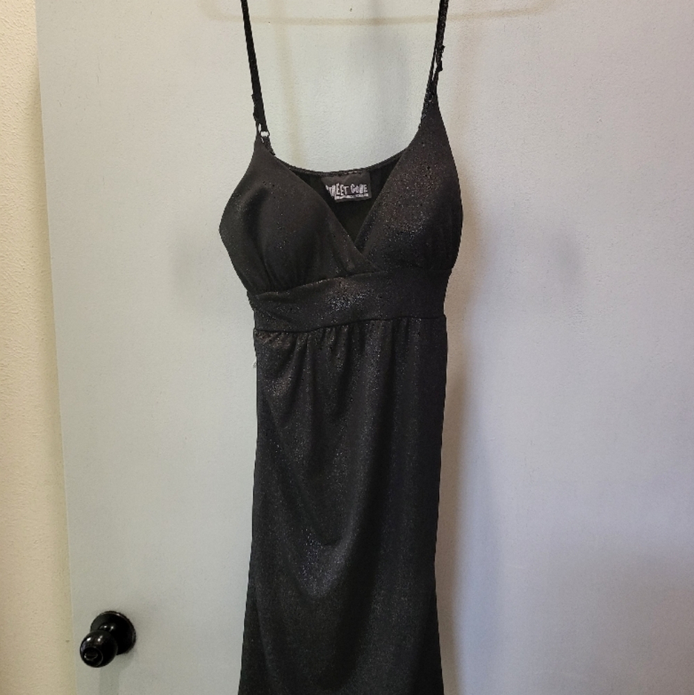 Womens Short Black Shimmering Dress